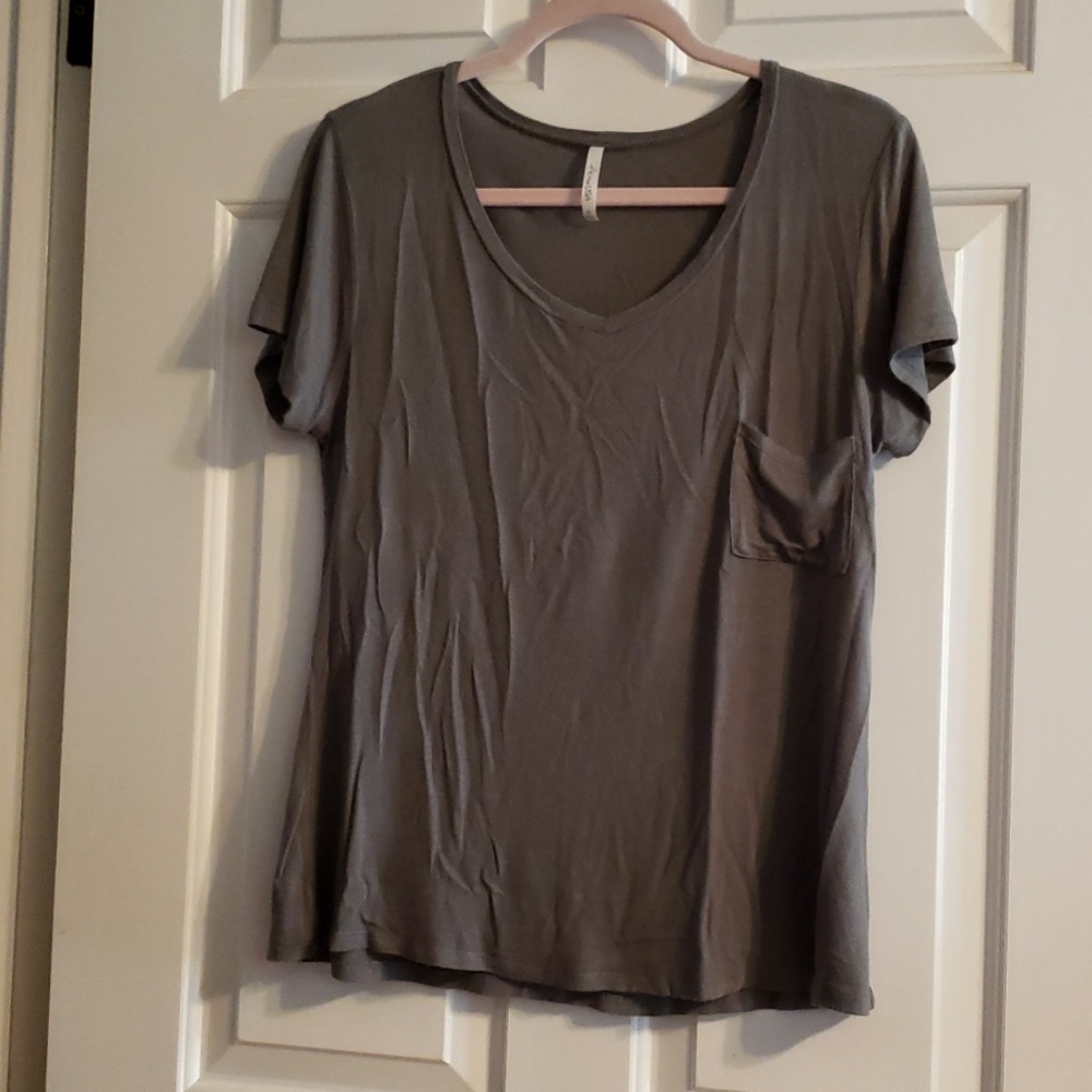 Green V neck top
